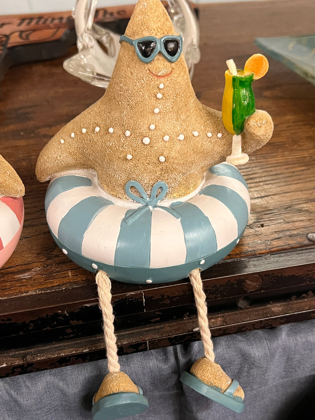 Starfish In Tube Shelf Decor