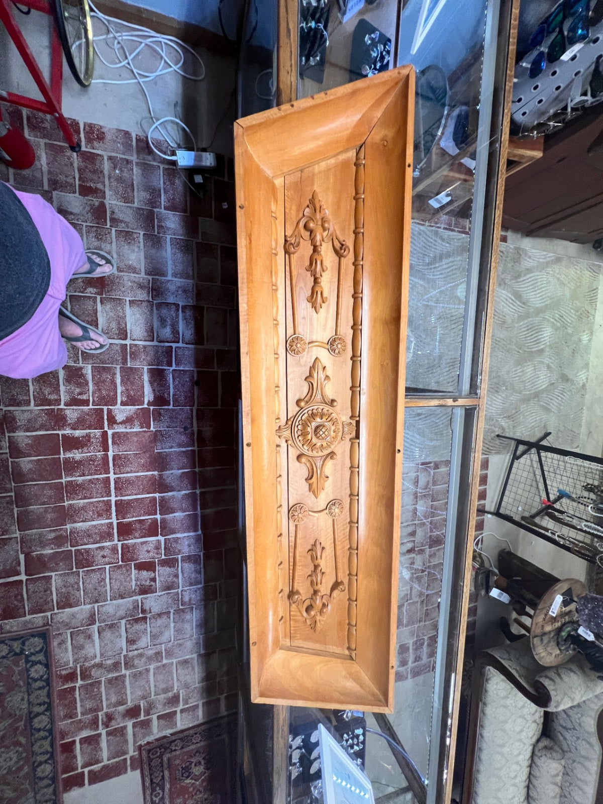 Ornately Carved Wood Architectural Panel – Antique Style Headboard or Stateroom Decor – 60"