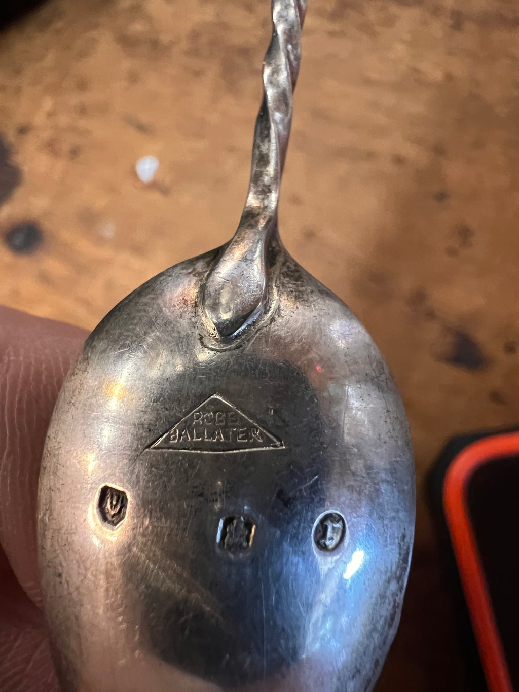 Antique Scottish Sterling Silver Braemar Souvenir Spoon – William Robb Ballater – Twisted Handle
