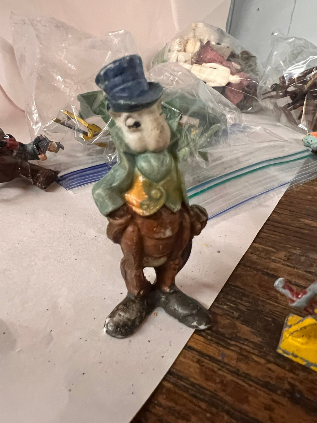 Vintage Walt Disney Productions Character Figurine – Hand-Painted Top Hat Gentleman – Disneyana Collectible