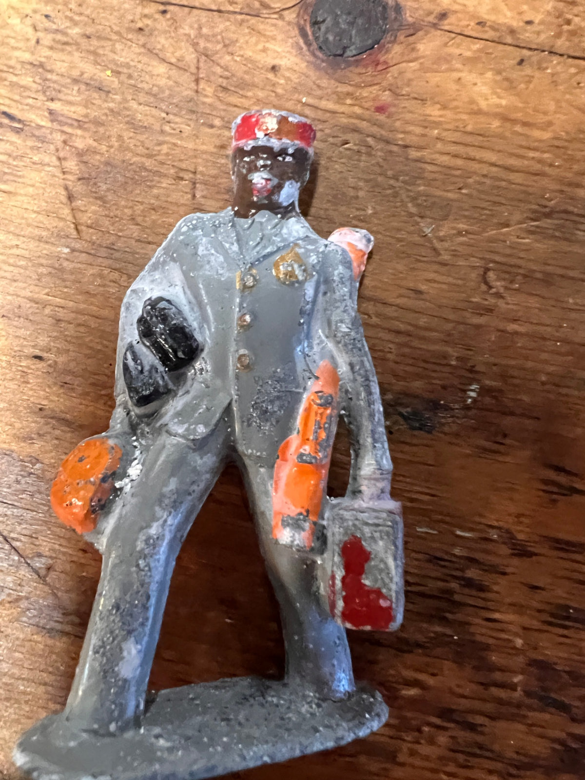 Vintage Barclay Manoil Lead Black Train/Hotel Porter