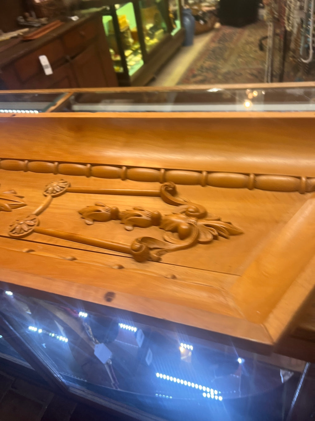 Ornately Carved Wood Architectural Panel – Antique Style Headboard or Stateroom Decor – 60"