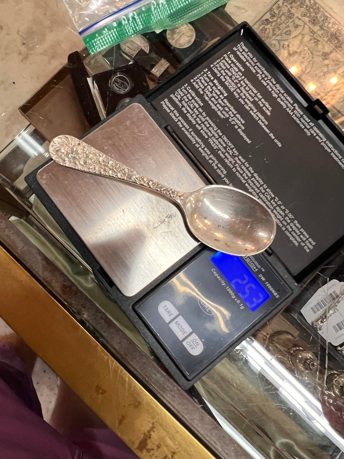 Vintage Sterling Silver Floral Serving Spoon – Ornate Embossed Handle – 25.3 Grams