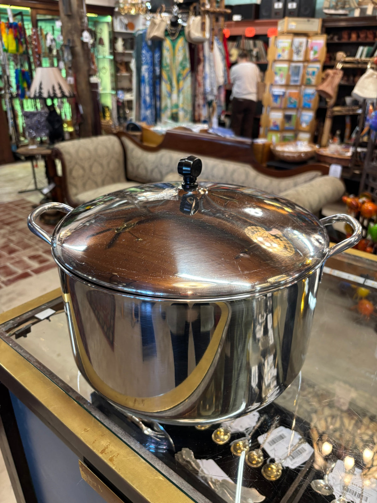Vintage Farberware Stainless Steel 12 qt Stockpot Aluminum Clad w/ Lid Pot