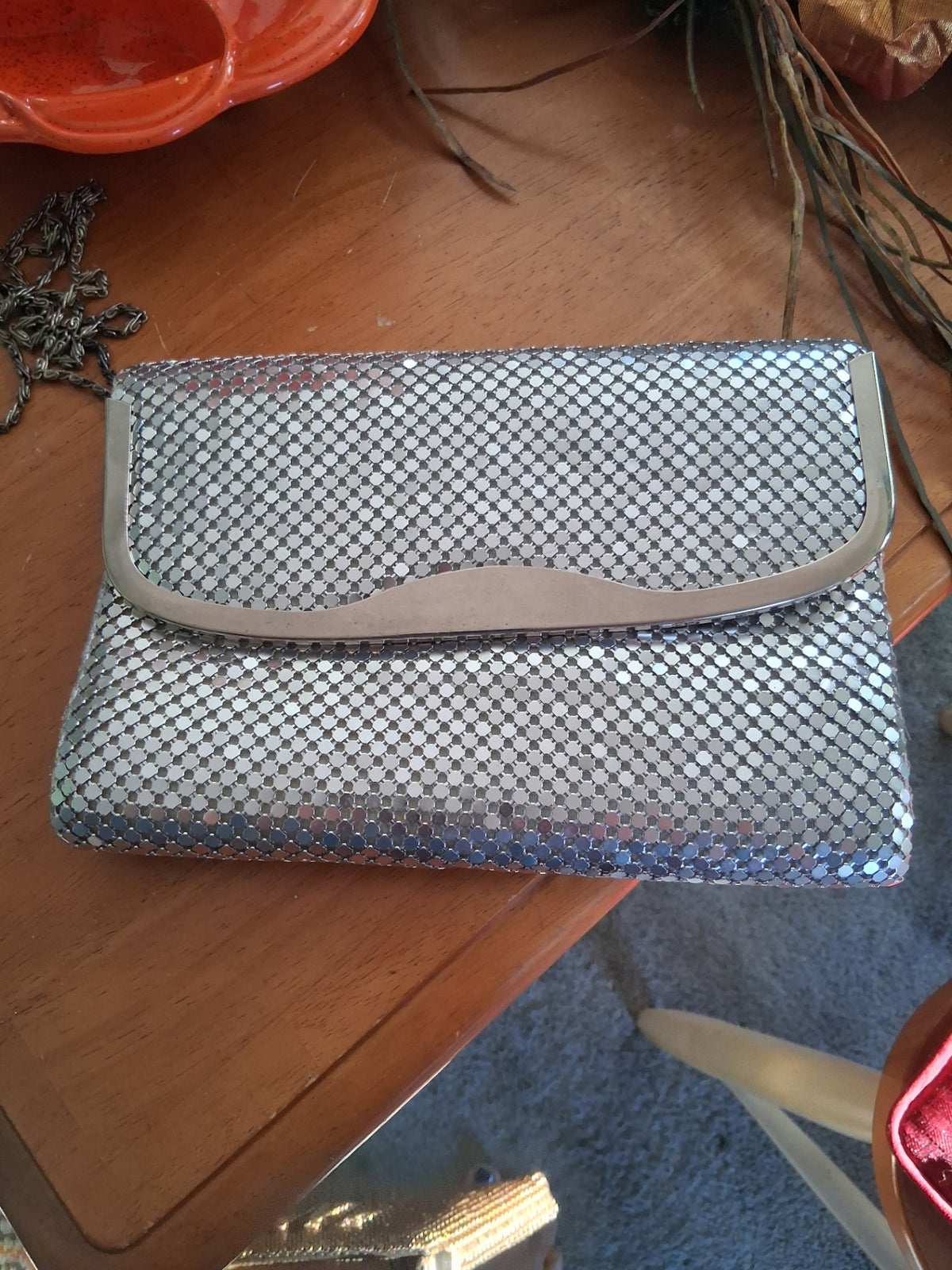 Silver mesh purse dsc