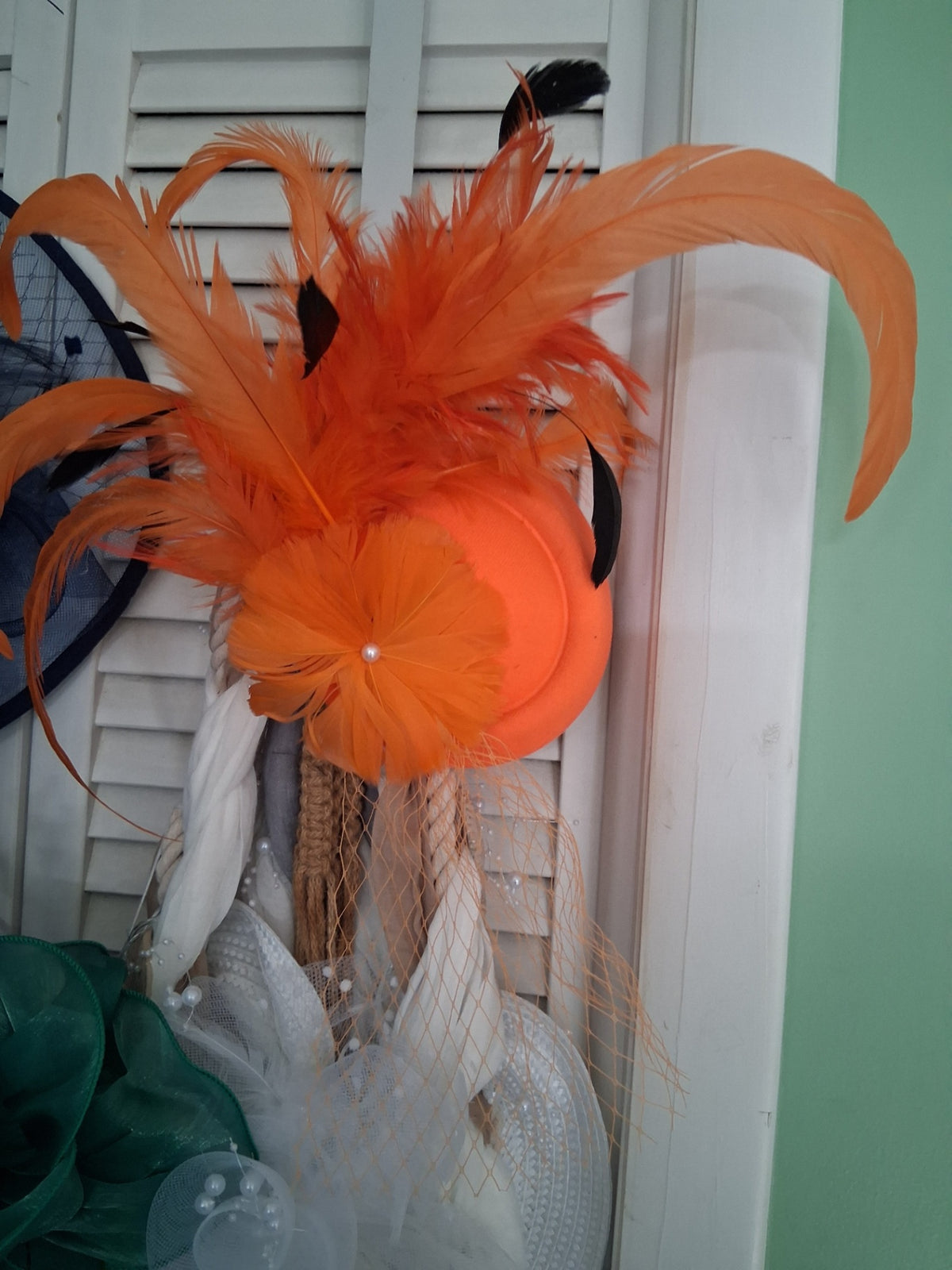 Orange fascinator dsc