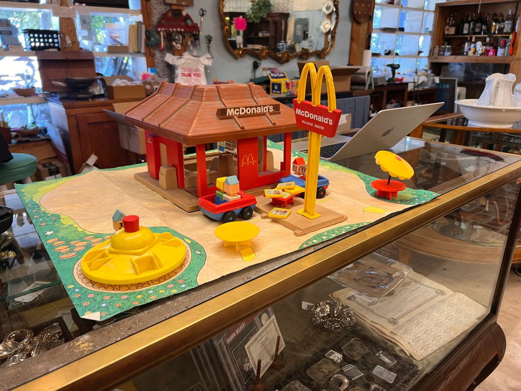 Vintage McDonald's Restaurant Playset with Golden Arches Sign, Vehicles & Accessories