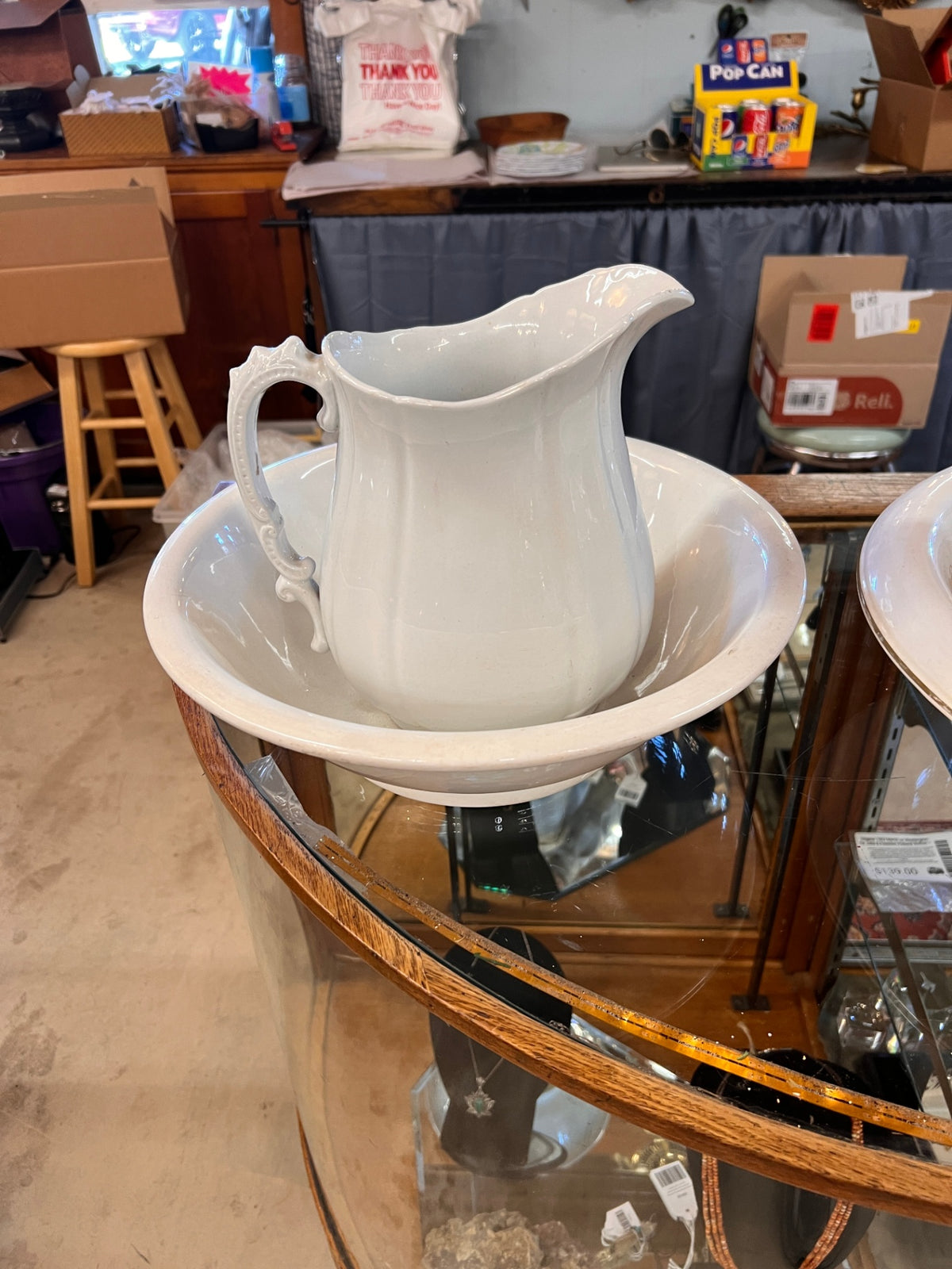 Antique 1890s Alfred Meakin Royal Ironstone White Pitcher & Wash Basin Set – Victorian England
