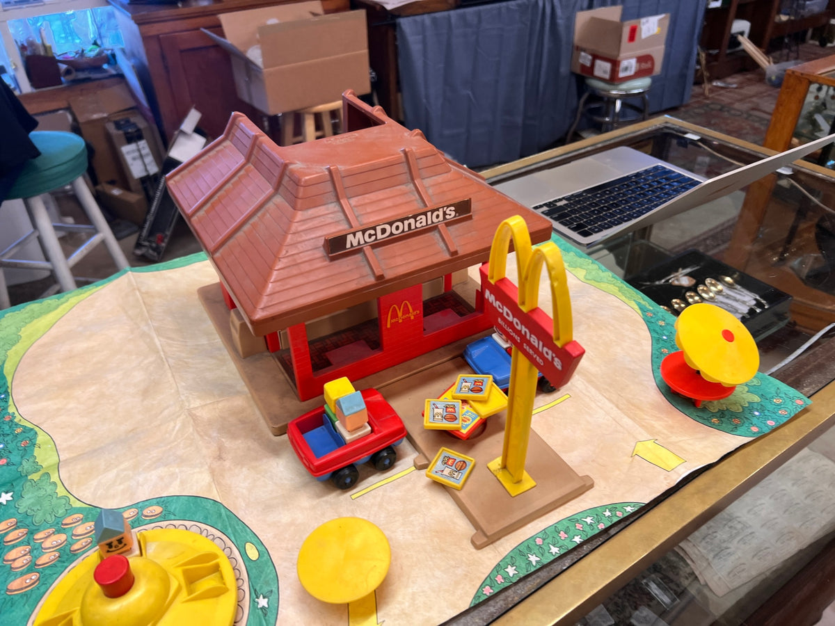 Vintage McDonald's Restaurant Playset with Golden Arches Sign, Vehicles & Accessories