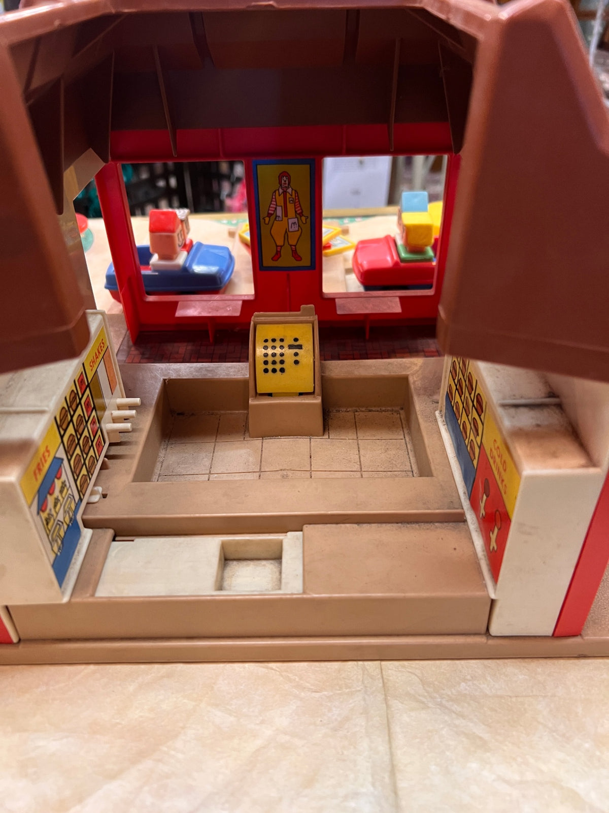Vintage McDonald's Restaurant Playset with Golden Arches Sign, Vehicles & Accessories