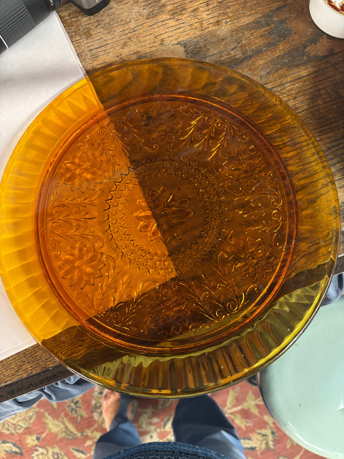  Cake Plate Sandwich Amber (Collection)
