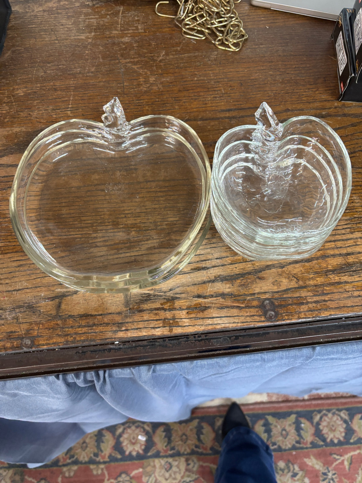 Glass Apple Plates Set of 5