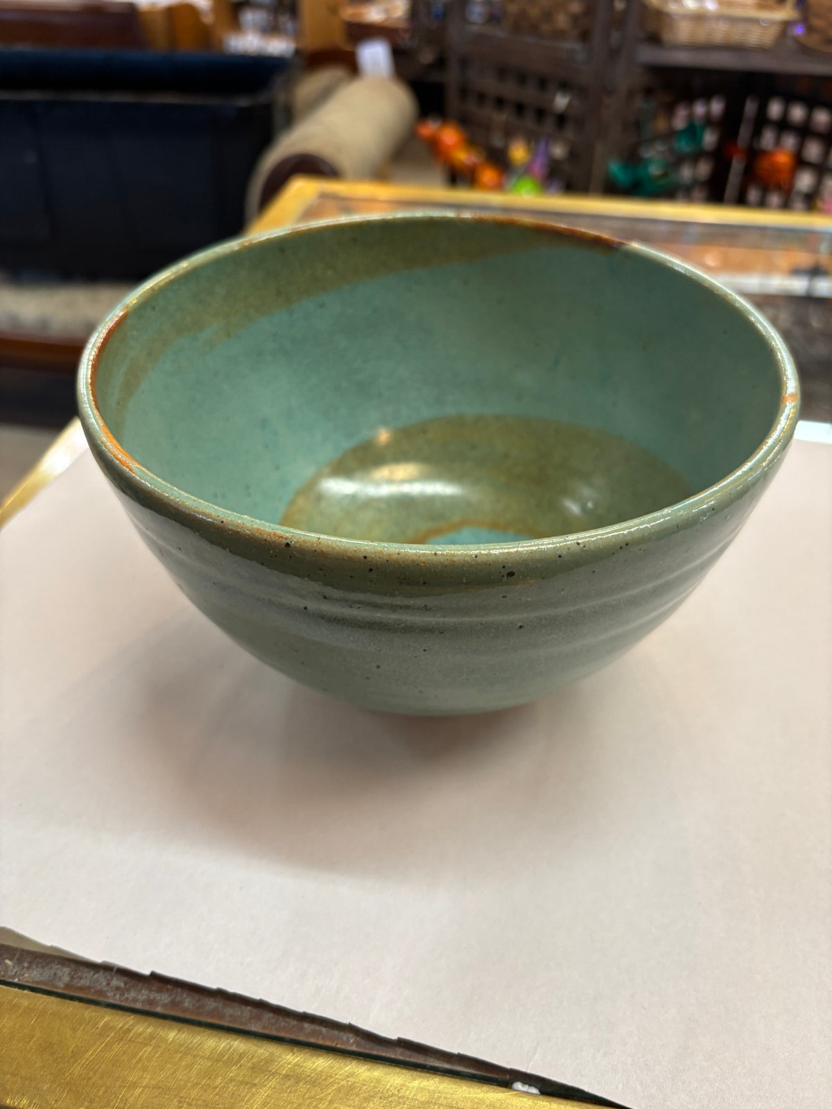 Handmade Studio Pottery Bowl – Seafoam Green Glaze – 7.5"