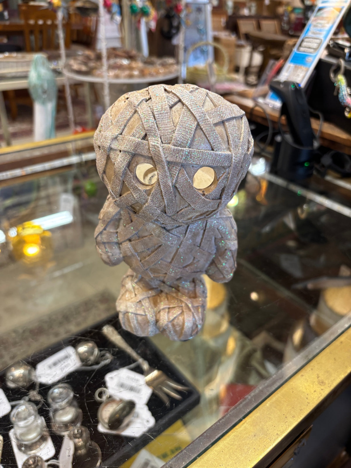 Glittered Mummy Figurine – Halloween Décor