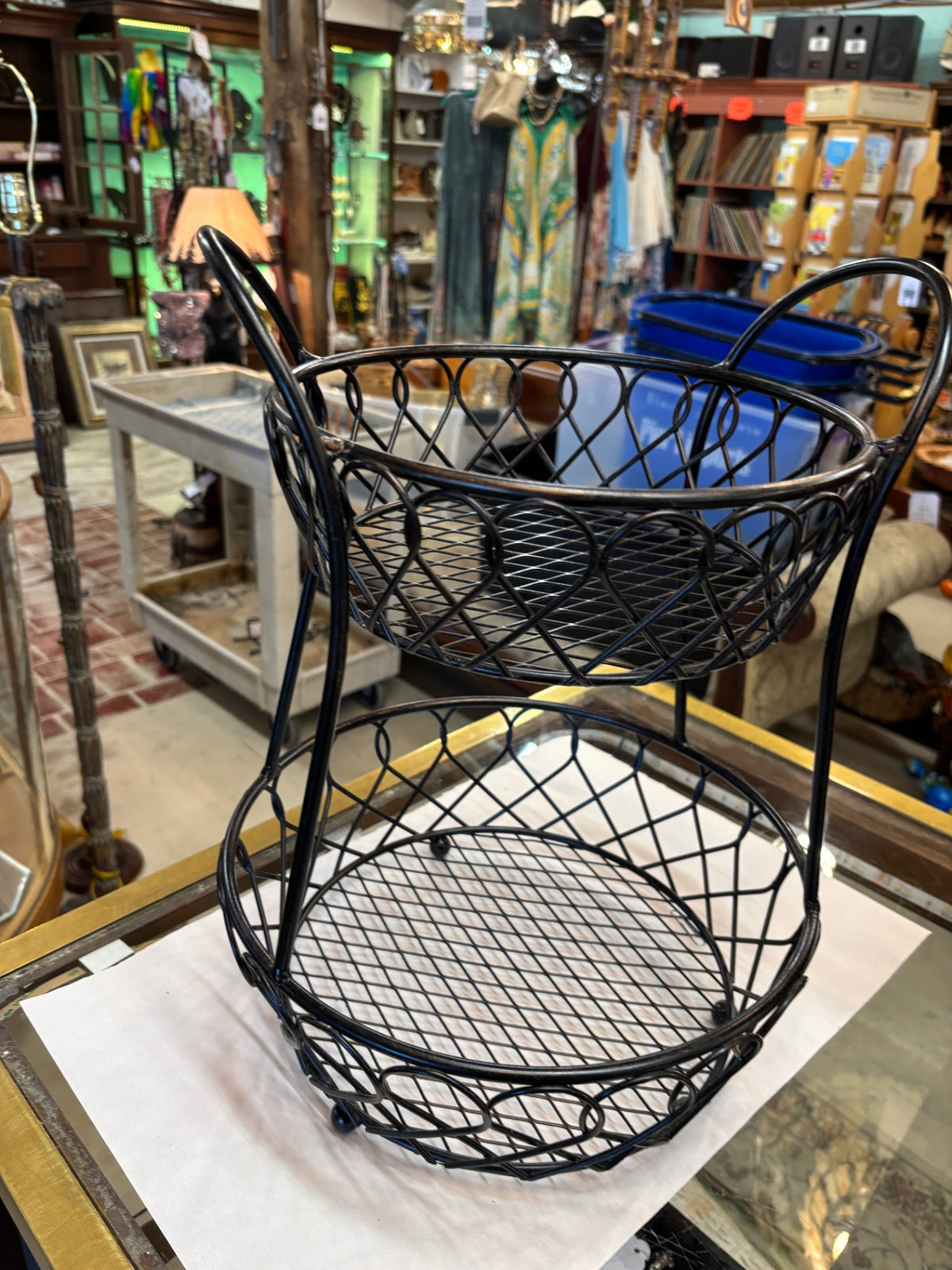 Gourmet Basics Loop & Lattice 2-Tier Basket