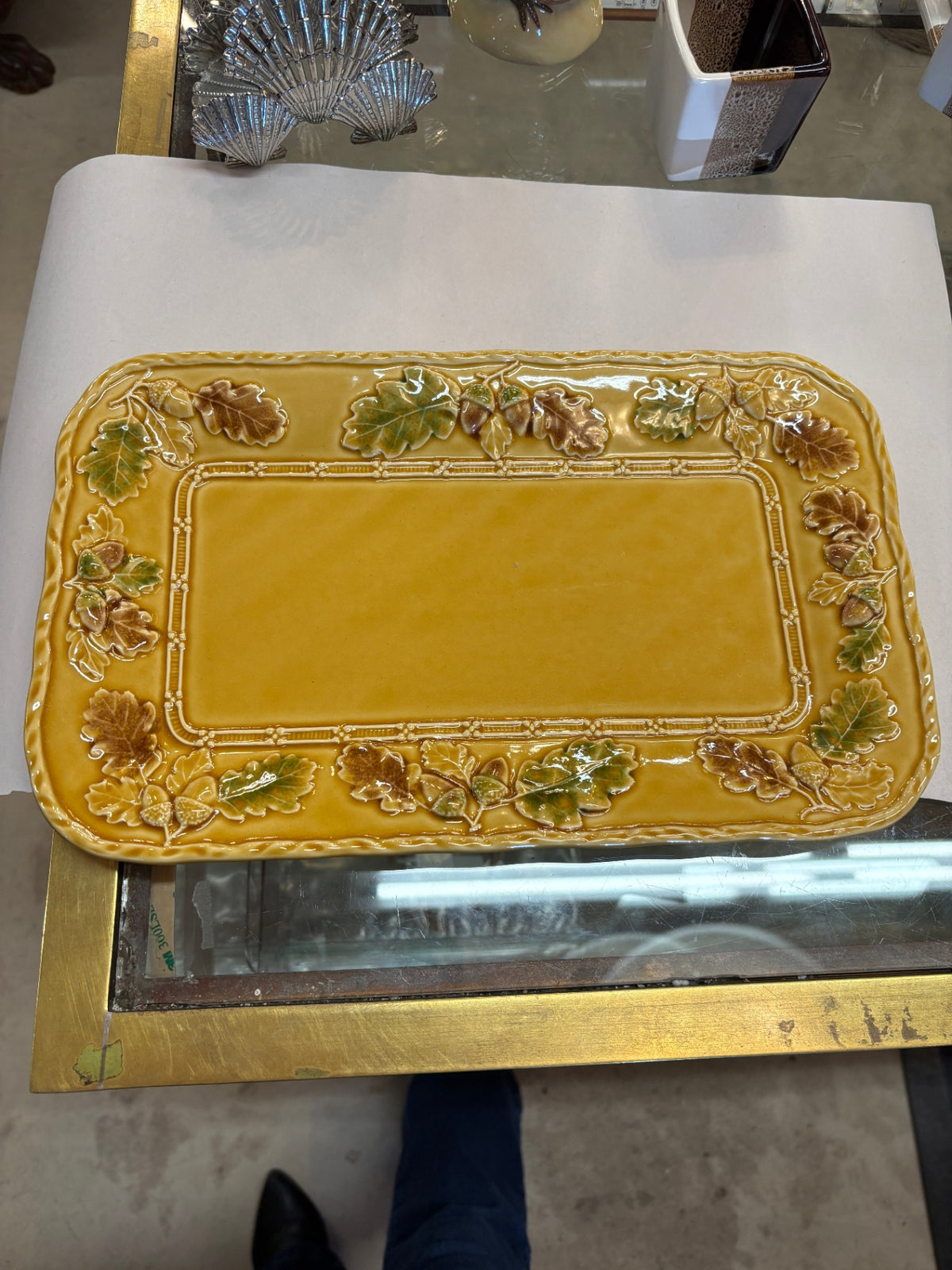 Vintage Bordallo Pinheiro Oak Leaf & Acorn Rectangular Tray