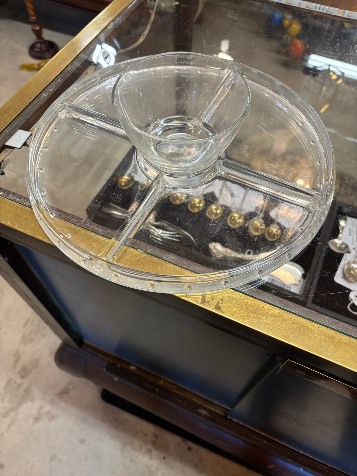 Vintage Glass Divided Relish Platter