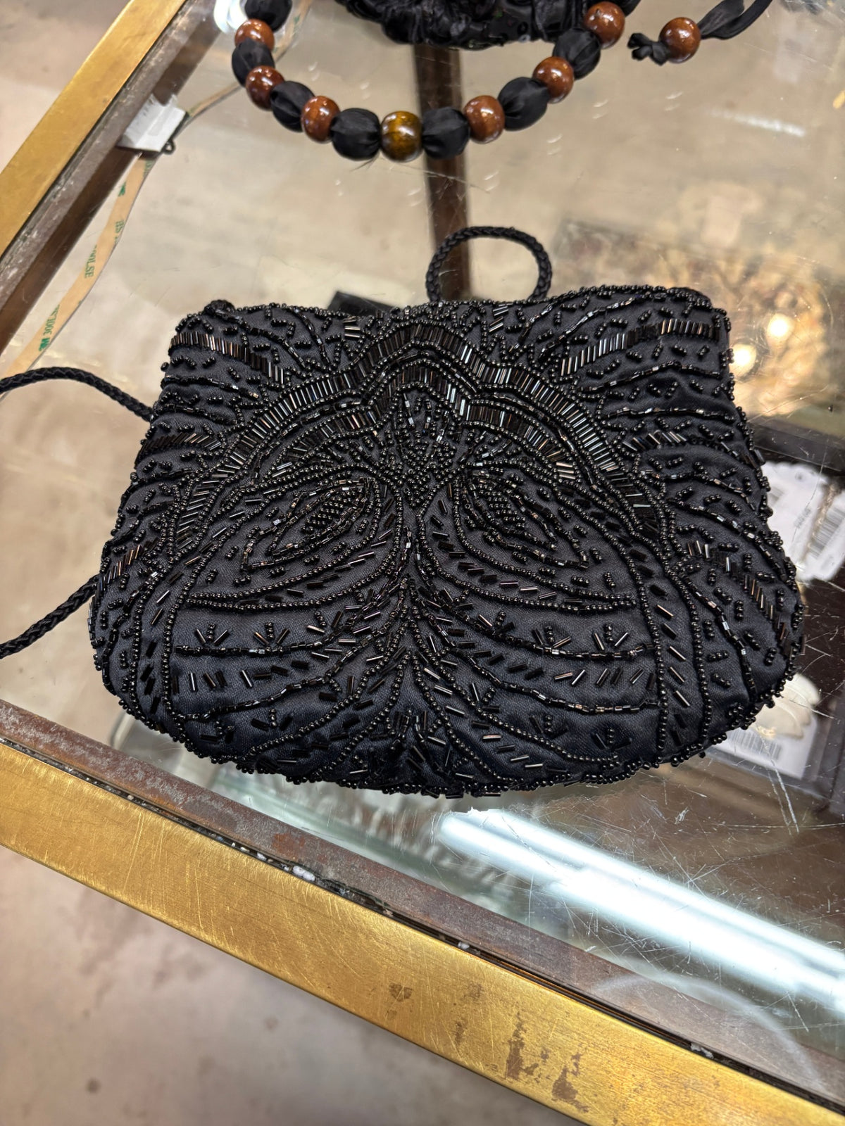 Black Beaded Bag