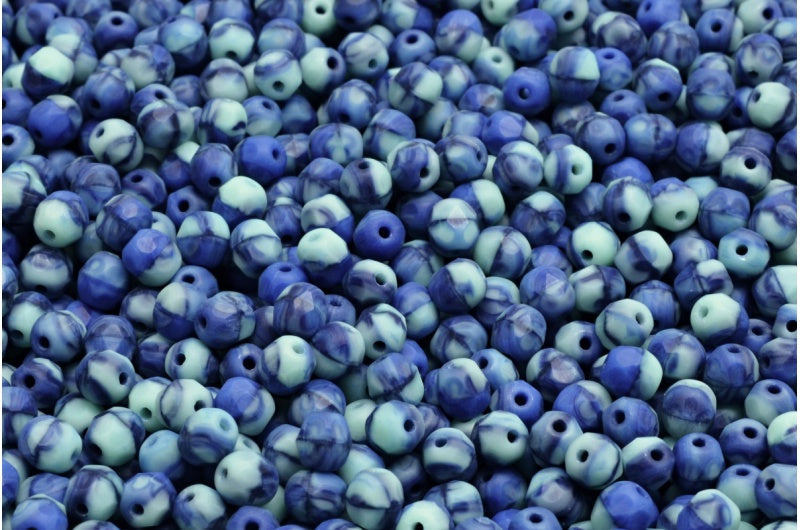Faceted Round Fire Polished Beads, 57334 Matte (57334-84100), Glass, Czech Republic