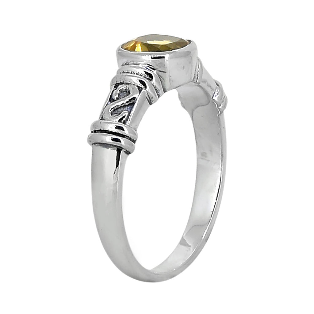 925 Silver Citrine Gemstone Solitaire Ring: 10