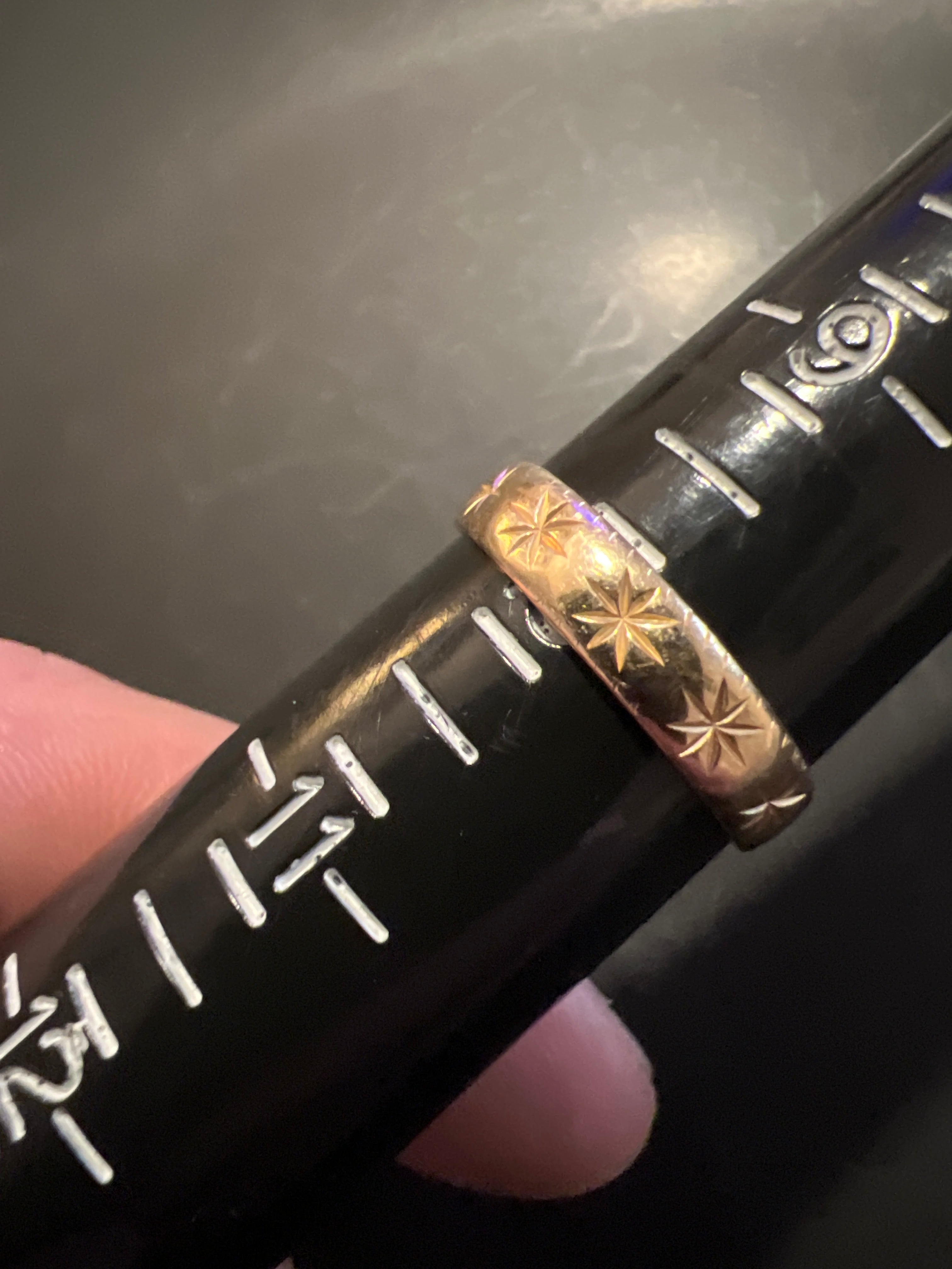 Size 10 ring 14 carat gold wedding band