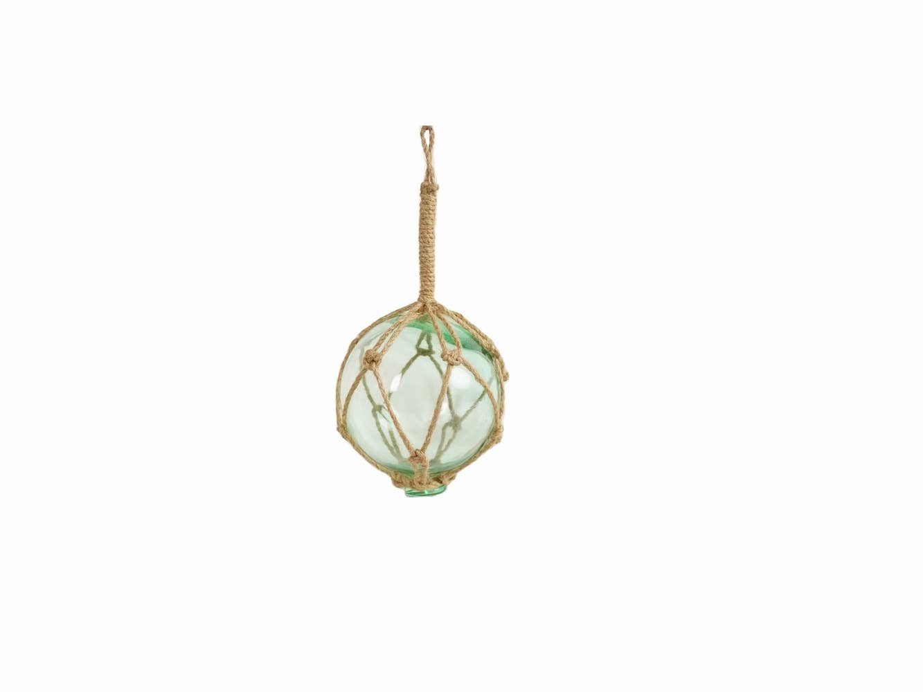 Seafoam Green Japanese Glass Ball Fishing Float With Brown N
