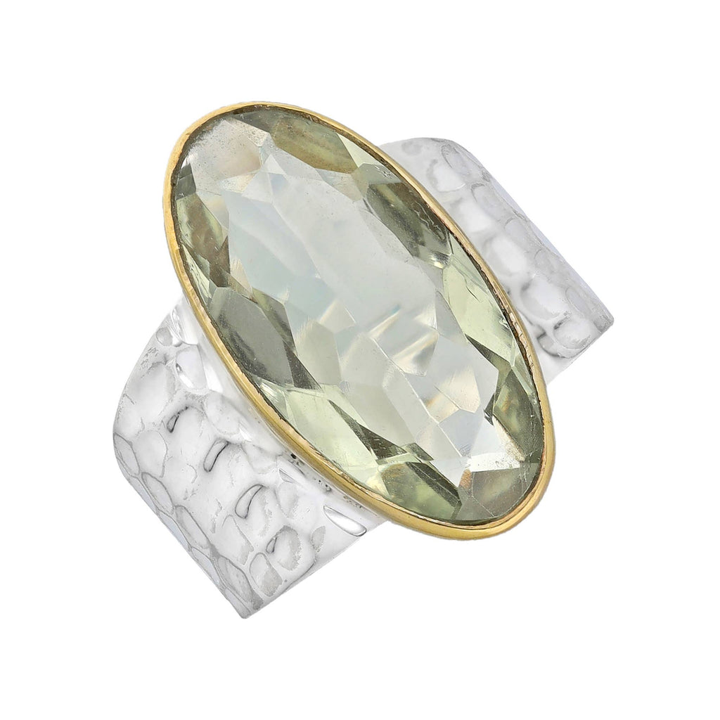 925 Sterling Silver Green Amethyst Verdant Mirage Ring: 10