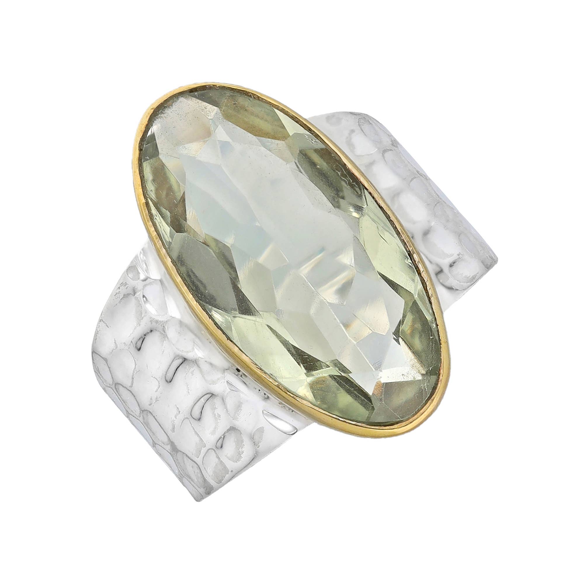 925 Sterling Silver Green Amethyst Verdant Mirage Ring: 10