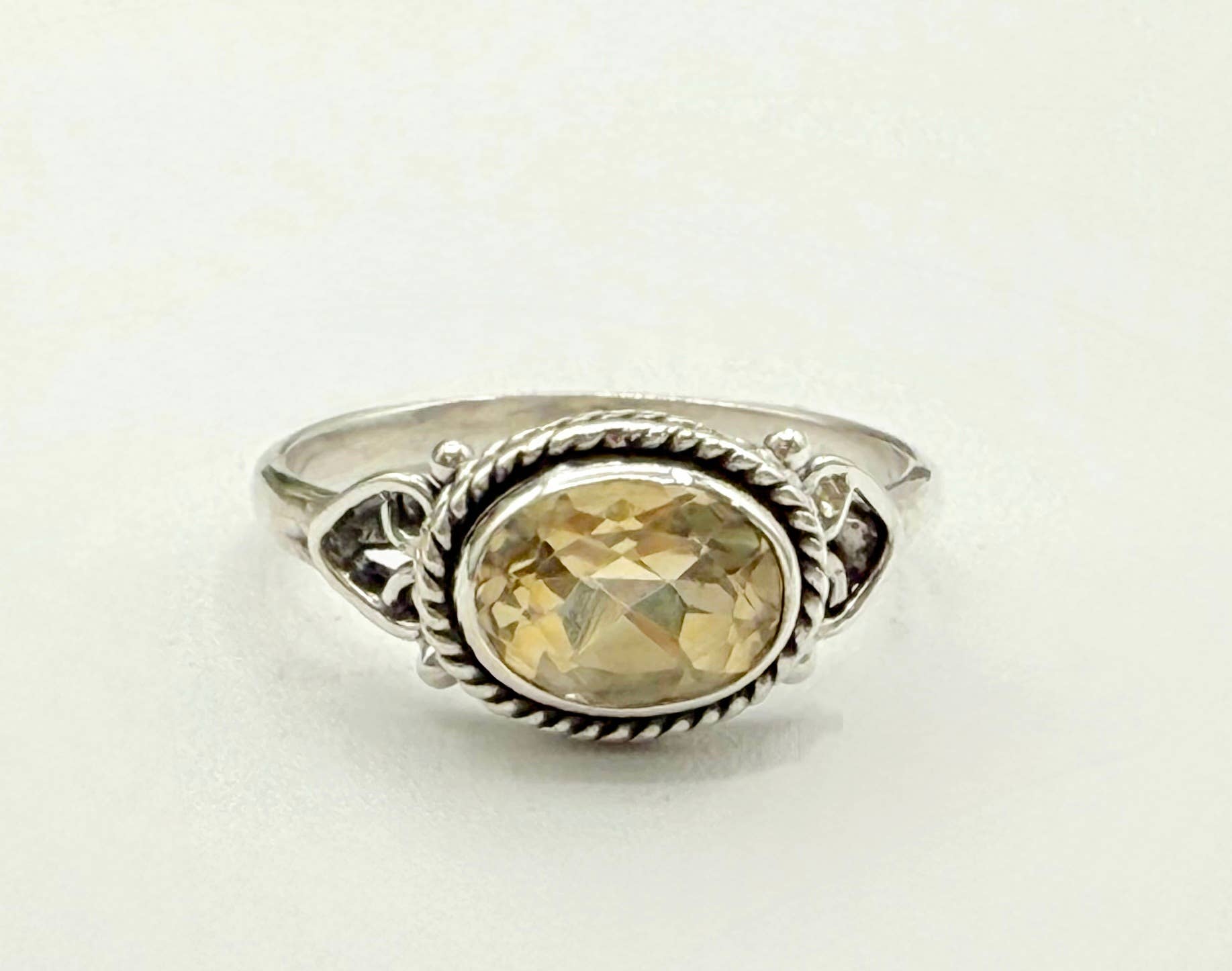 Citrine Semi-Precious Gemstone SterlingSilver/925 Ring: 8