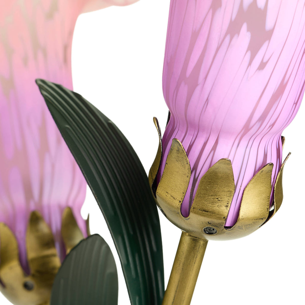 23.5"H Pink 3 Shade Handblown Glass Calla Lily Table Lamp