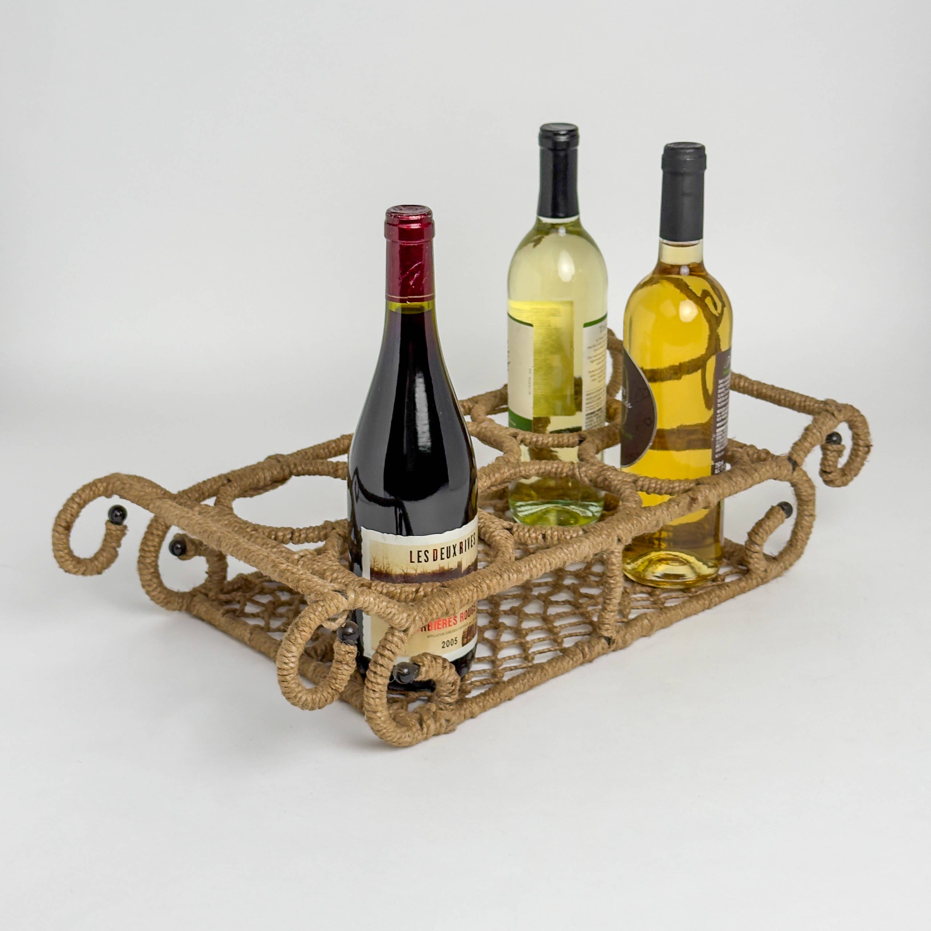 Iron Jute 6-Bottle Stand, 3