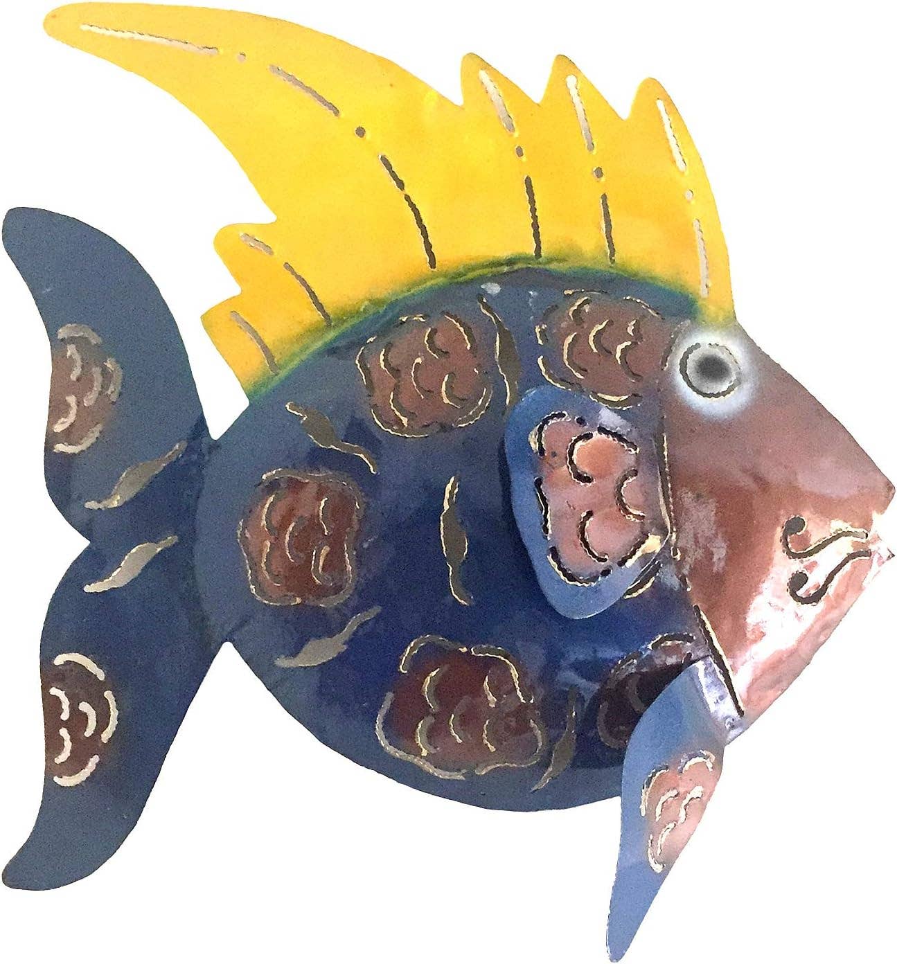 Metal Fish Wall Art Decor Beach Tropical Decor - Multi Color