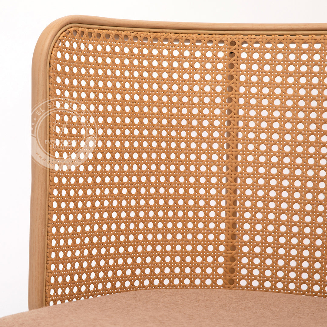 IMLIL Brown Rattan Swivel Dining Chair