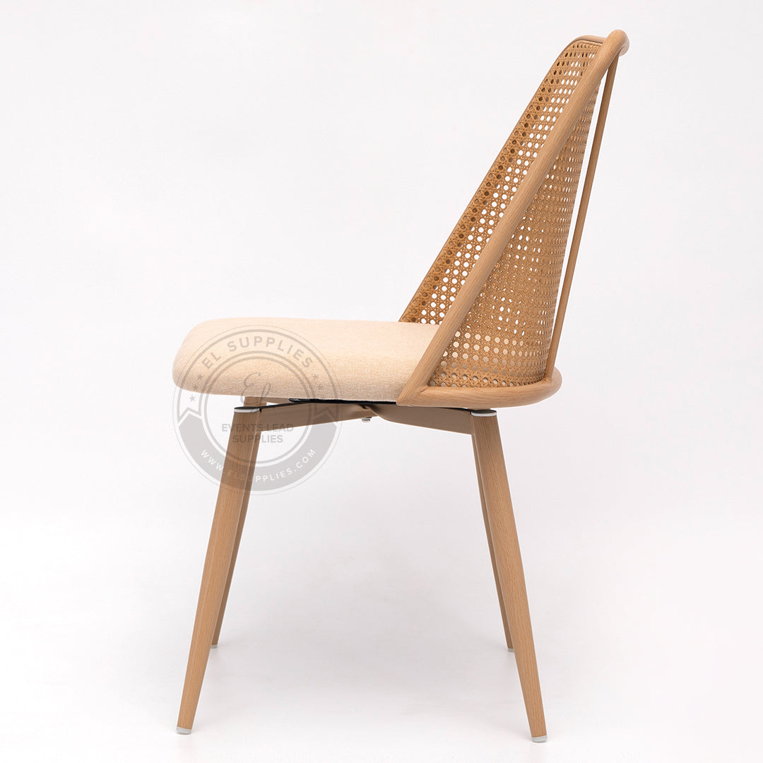 FEZ Beige Rattan Swivel Dining Chair