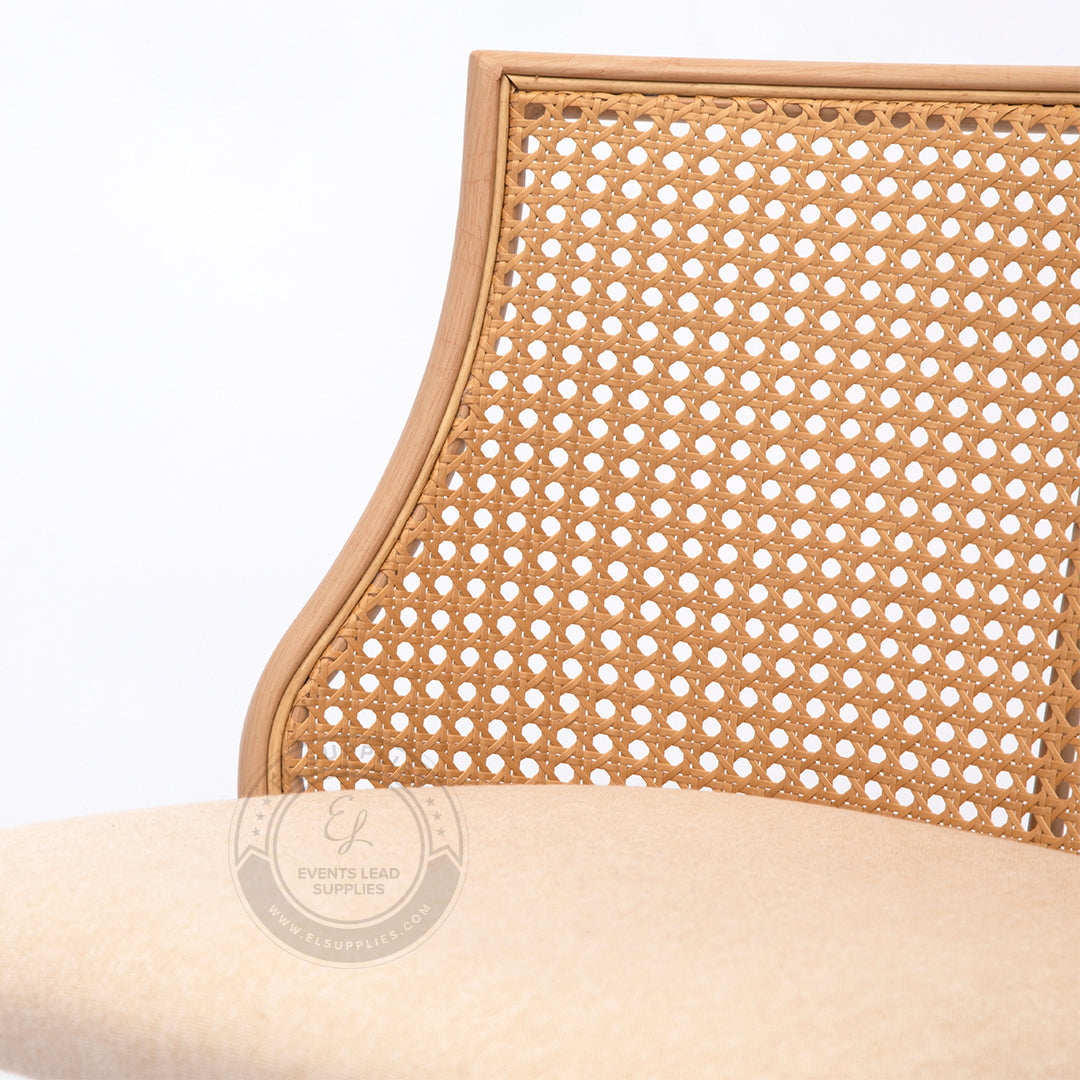 ASILAH Beige Rattan Swivel Barstool