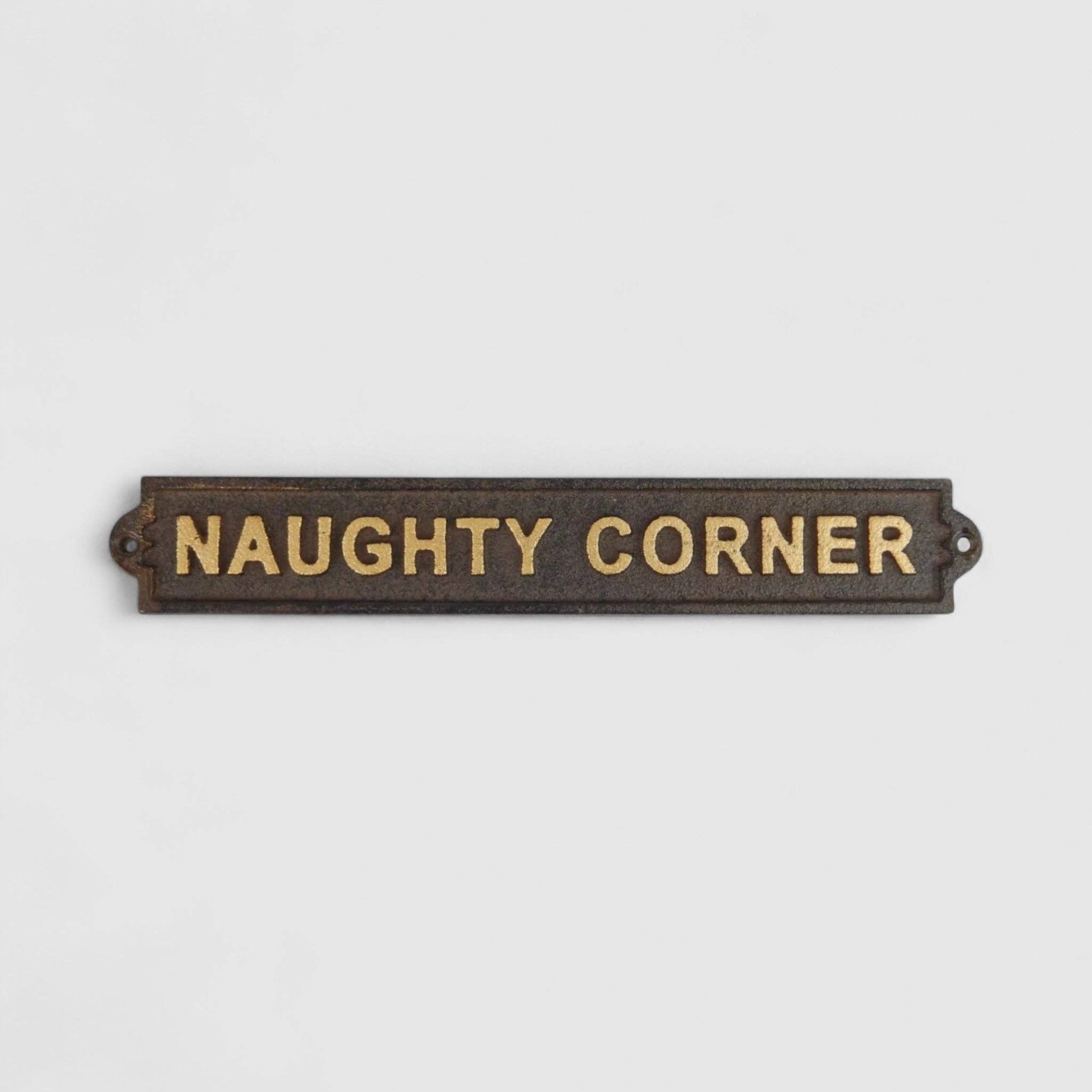 Playful Cast Iron Plaque: Naughty Corner - Amusing Home Decor
