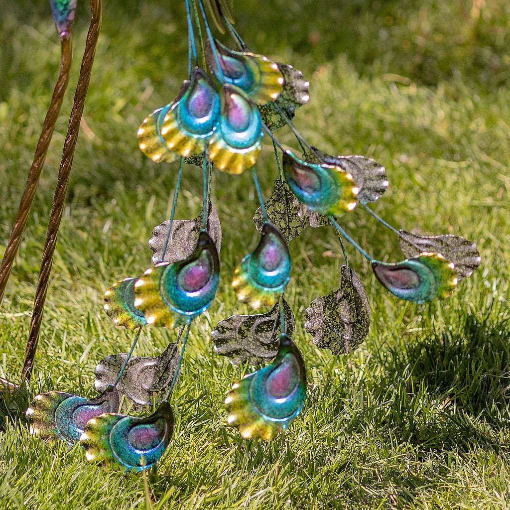 35" Tall Standing Colorful Iron Peacocks in 2 Assorted Style