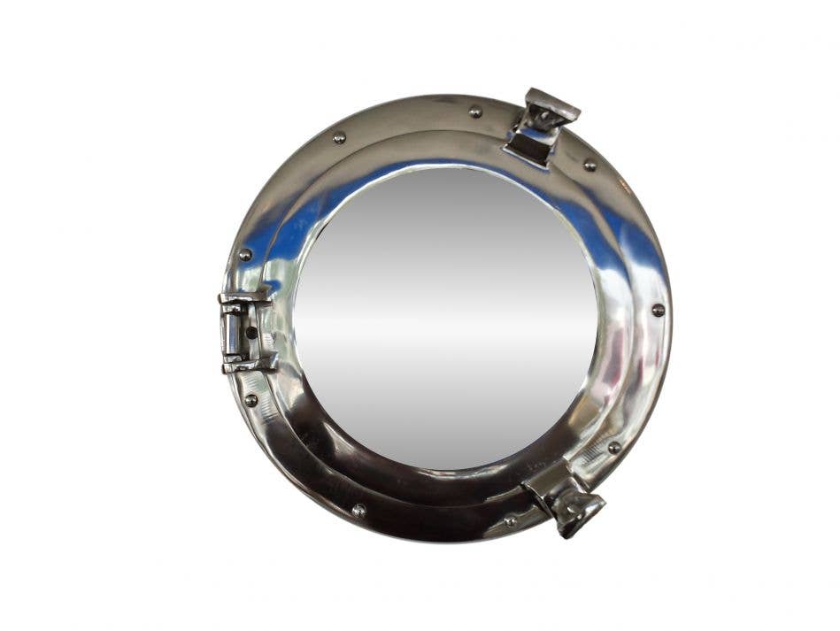 Chrome Decorative Ship Porthole Mirror 12"