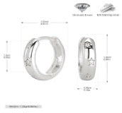 925 Silver Platinum-Plated 925 Silver 1 Pair 925 Sterling Silver Zircon Star Earrings
