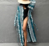 DN0712-15-Hole Blue Series One Size Women'S Color Block Beach Cover Ups