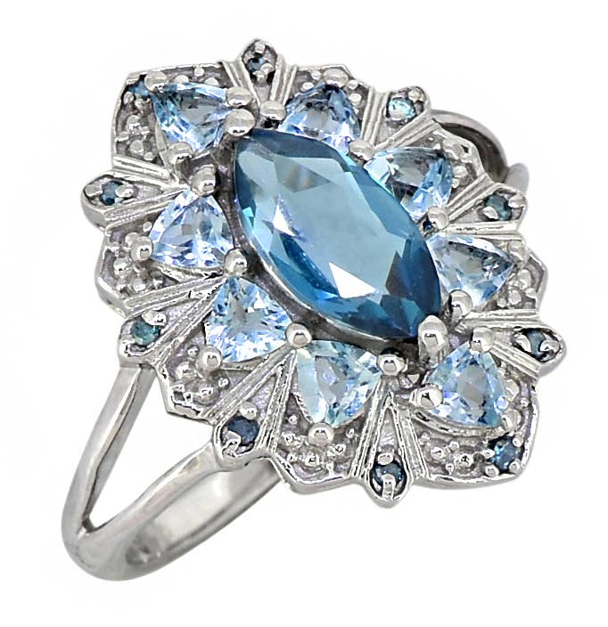 London Blue Topaz 925 Sterling Silver Ring Jewelry: 7