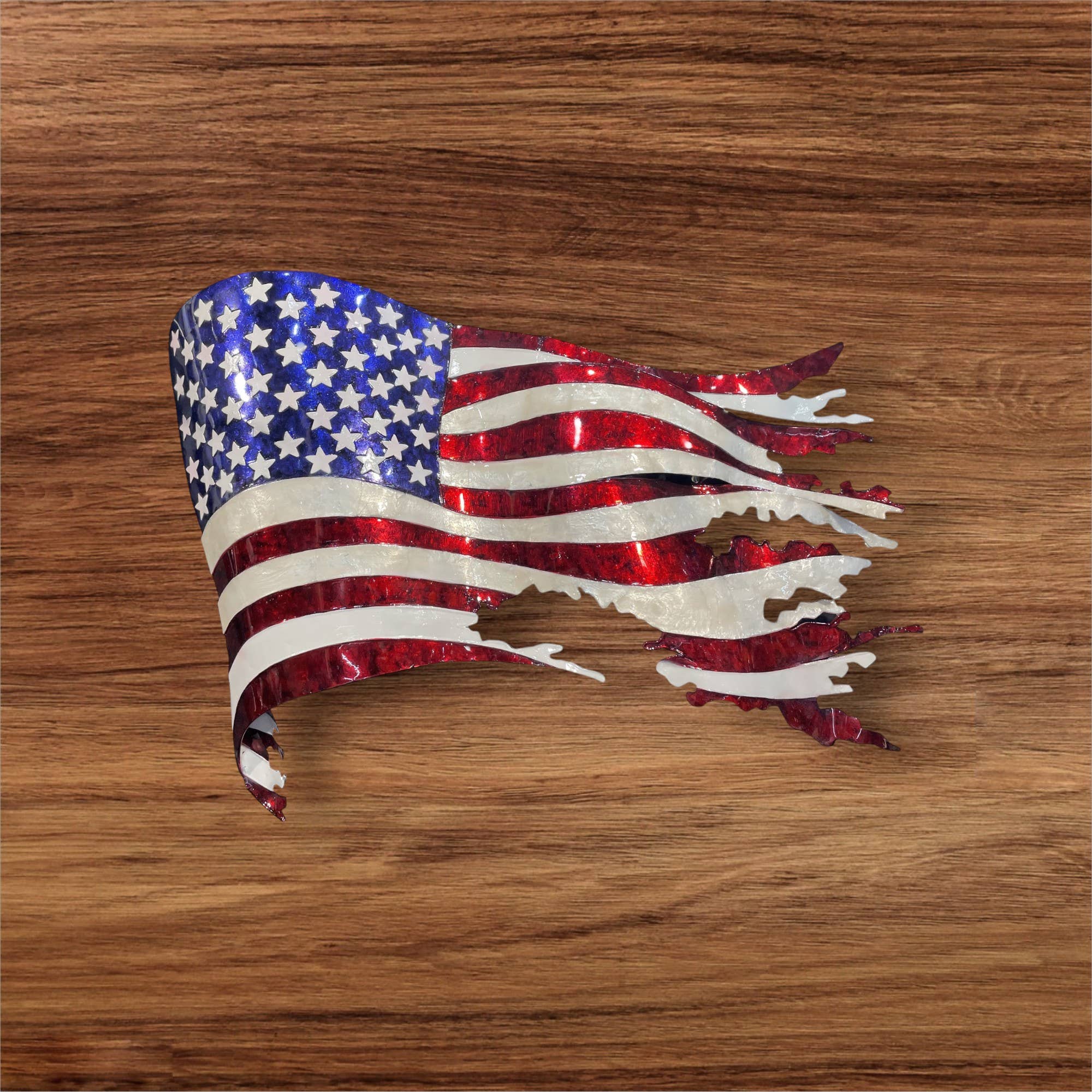 Torn Metal Wall Décor - American Flag-TORN-15FL