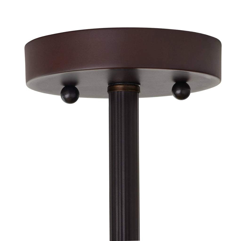 13"H Amelia Blue and Amber Stained Glass Shade Ceiling Light