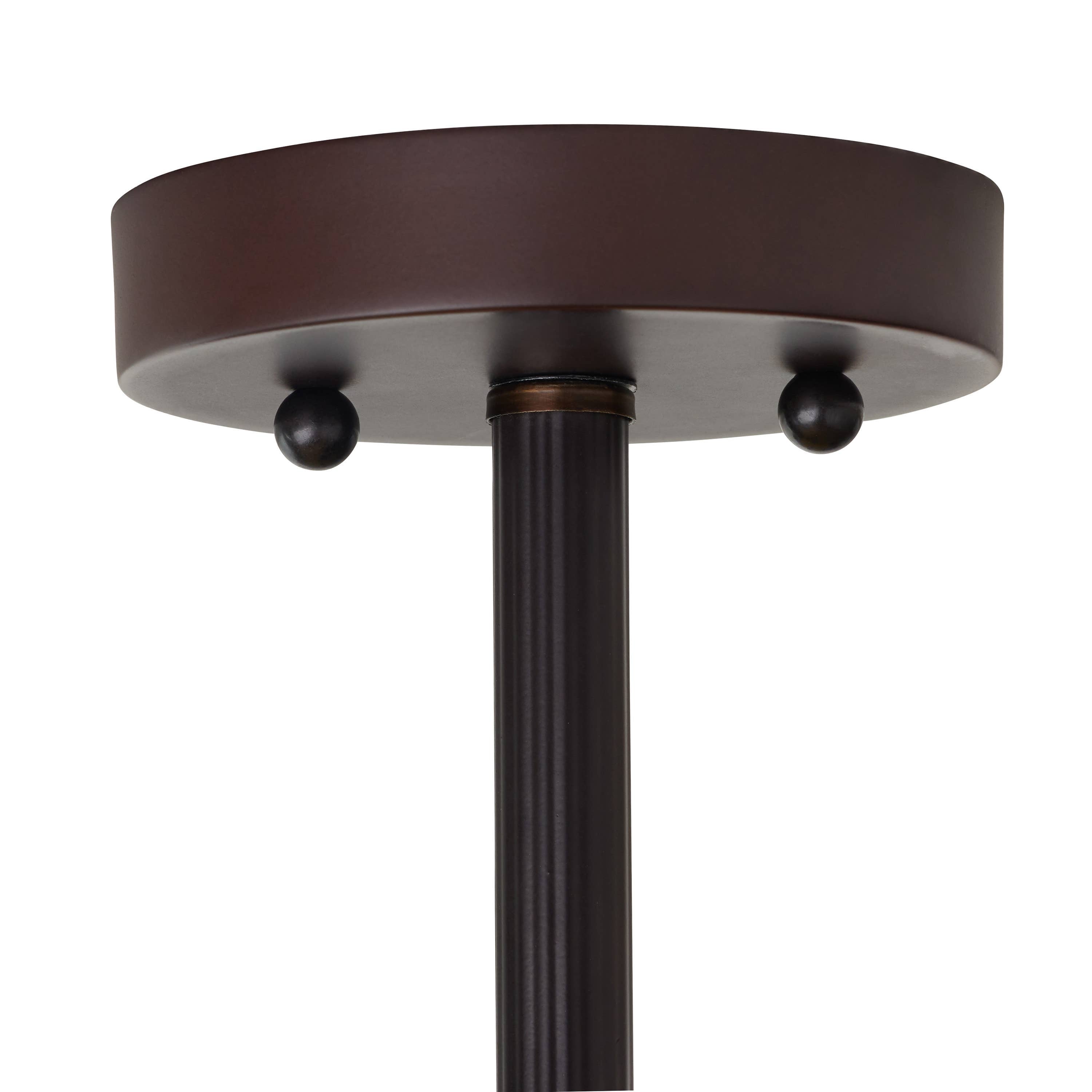 13"H Amelia Blue and Amber Stained Glass Shade Ceiling Light