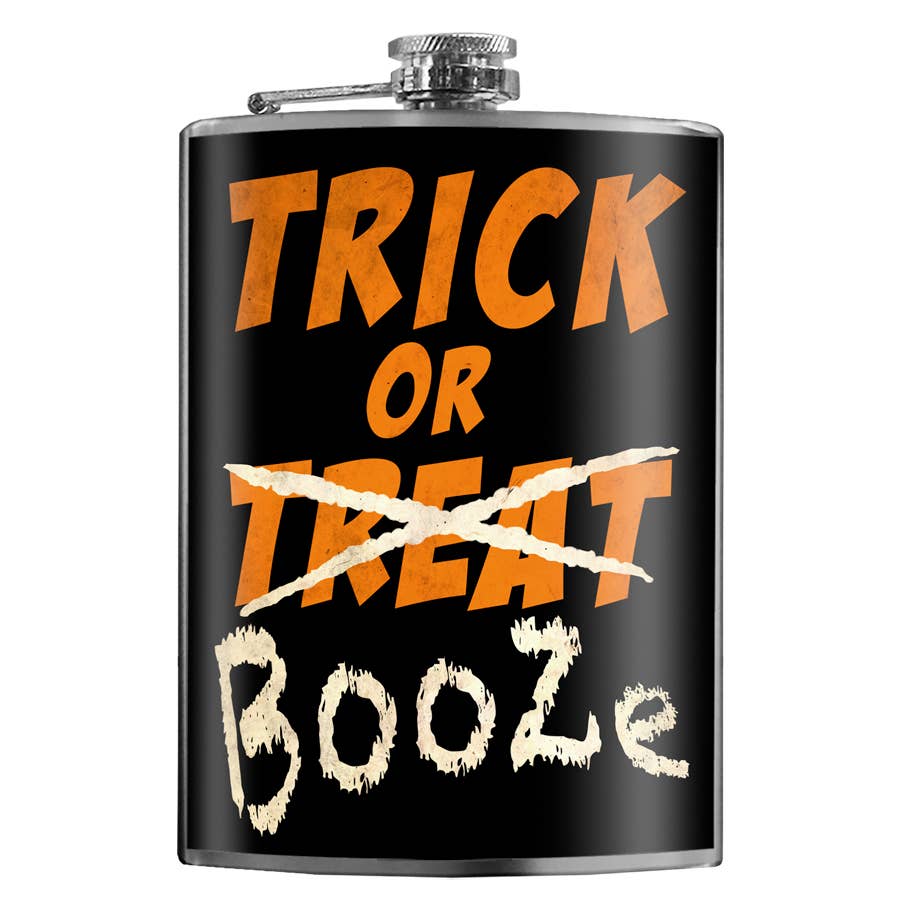 Flask - Trick or Treat (BOOZE), Halloween **LAST CALL**