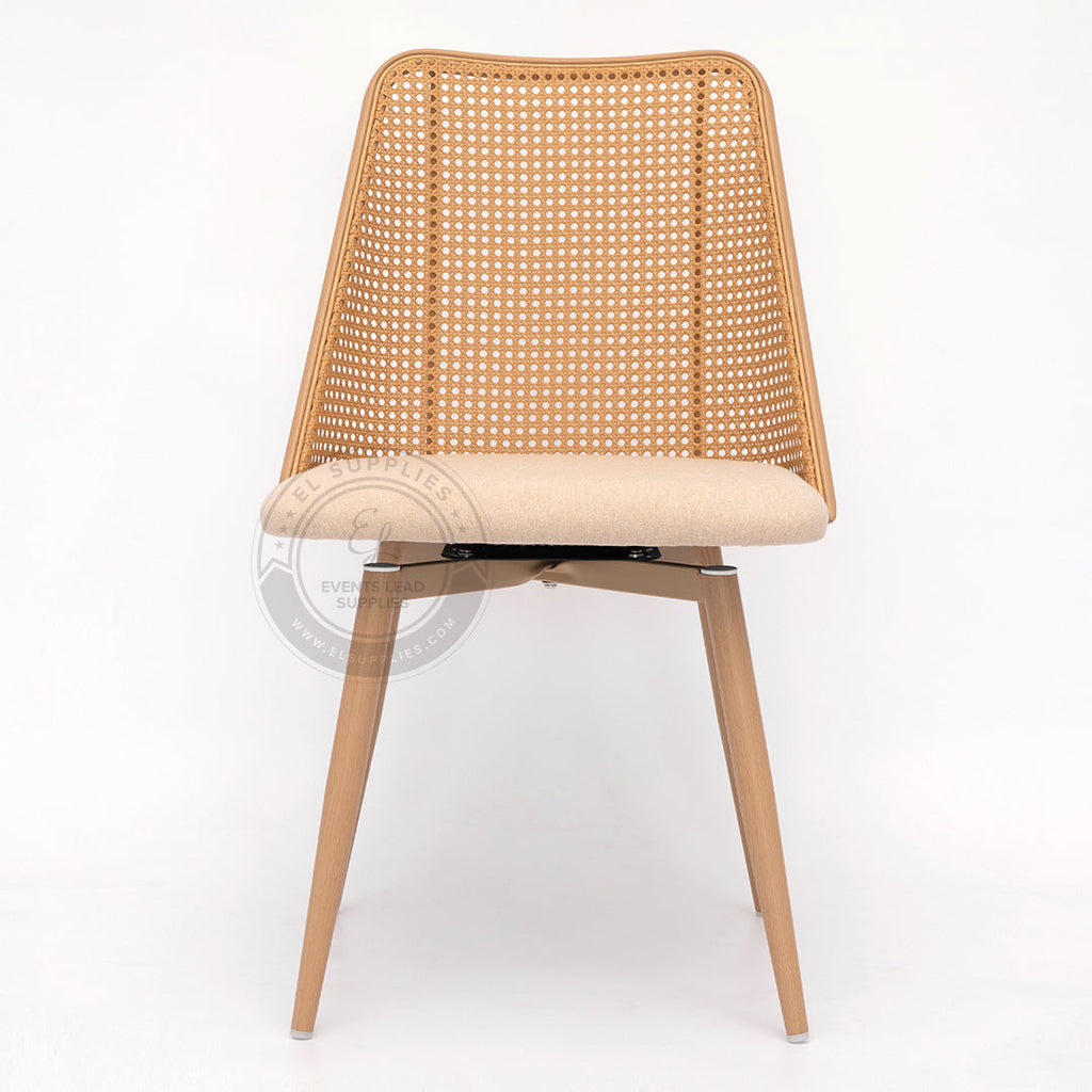 FEZ Beige Rattan Swivel Dining Chair