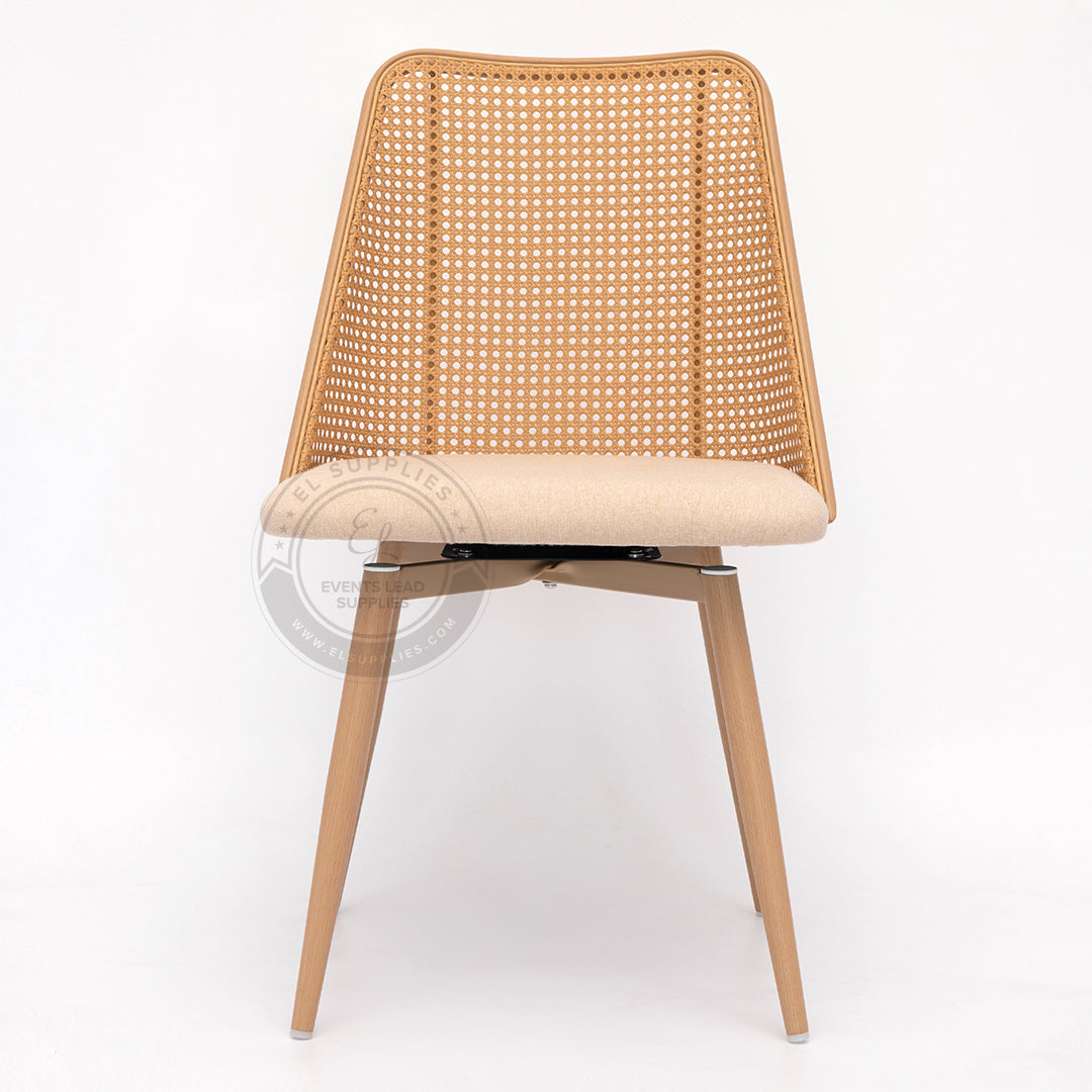 FEZ Beige Rattan Swivel Dining Chair
