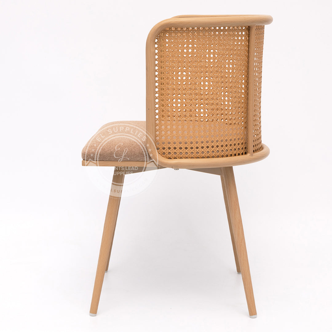 IMLIL Brown Rattan Swivel Dining Chair