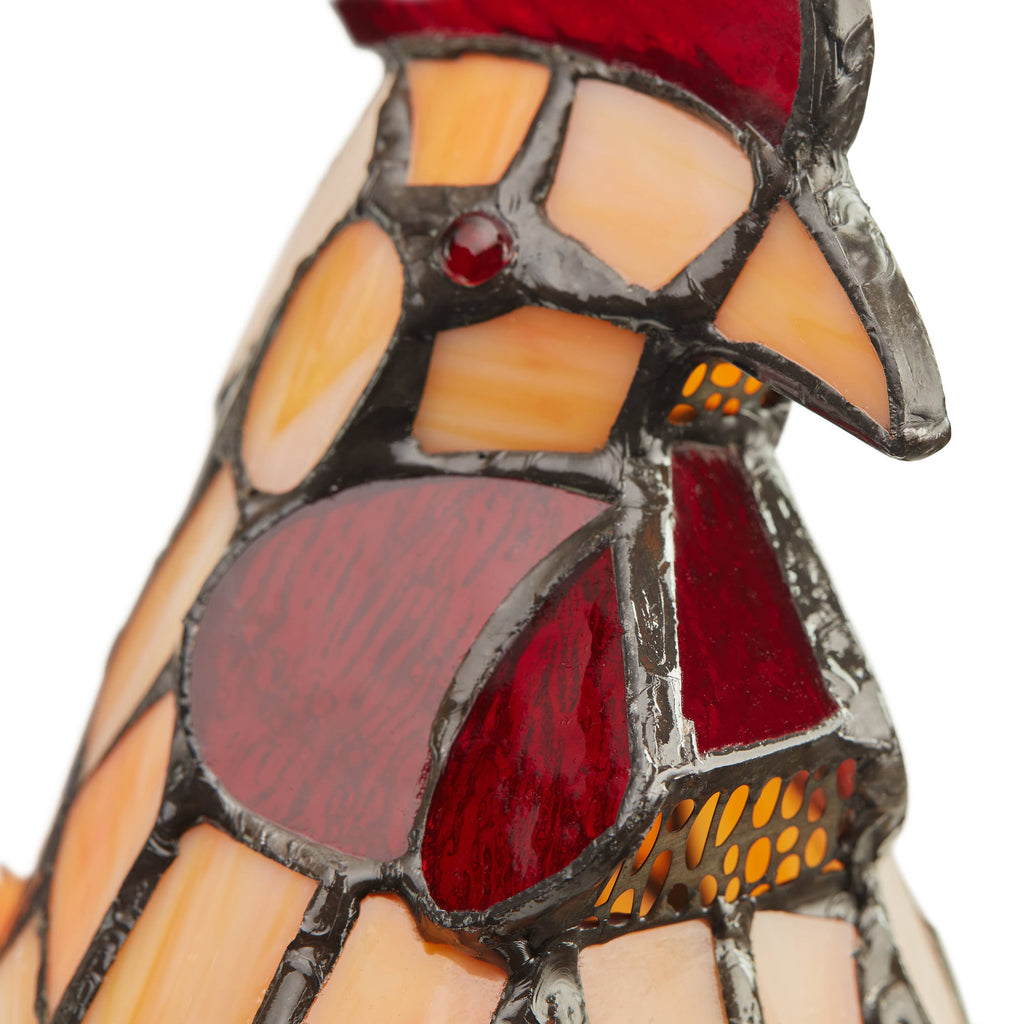 15" Tiffany-Style Rooster Multi-Color Novelty Accent Lamp