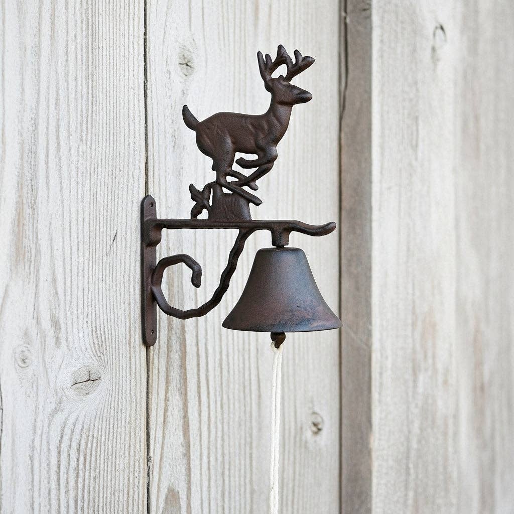Cast Iron Deer Door Bell - Rustic Woodland Entry Chime